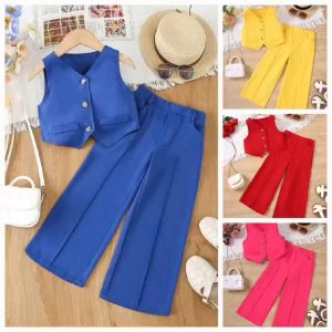 loisa Best Seller Casual Sleeveless Vest  and Trousers Pants  for Girl  Teen  Set Terno  - best seller - good quality - super kapal ng tela - trending  - 100 percent cotton - mall quality - Top pick  - madaling maubos - trending  - made of imported fabric