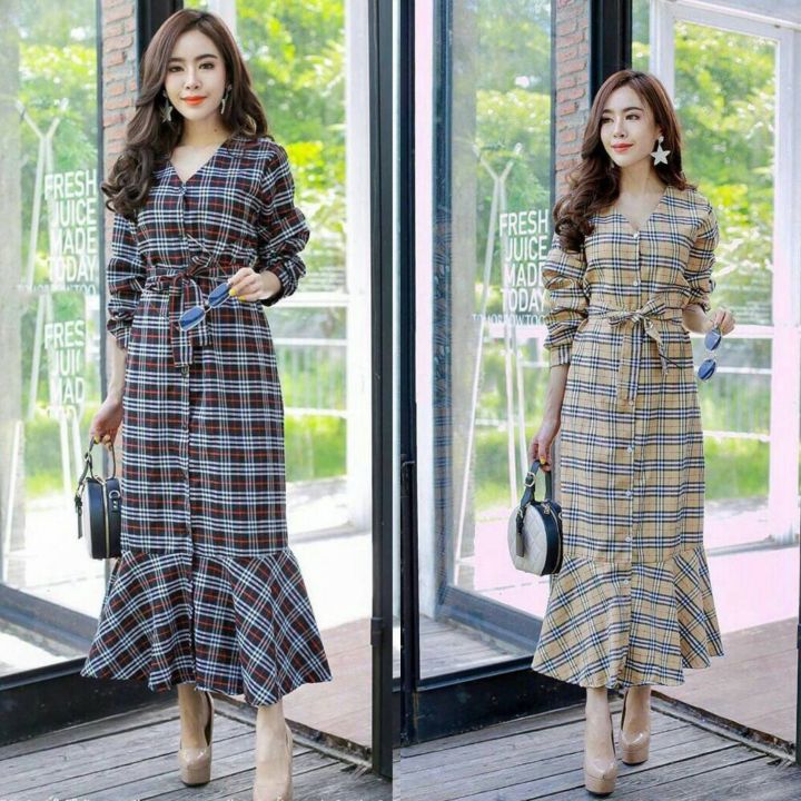 Plaid Mini Dress Burberry Plaid Dress Fashion Nova READY STOK Maxi Dress  Burberry/Long Dress VNeck/Gamis Fashion/Dress Korean Style/Dress Duyung  Kotak Lazada Indonesia