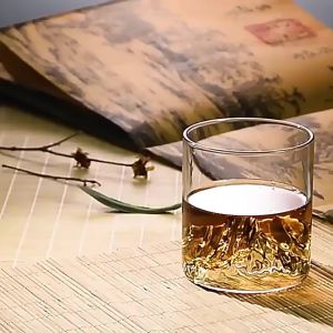200/300ml Creative Mountain Base Drinking Cup Transparent Glass For Coffee/Tea/Wine Party Gifts