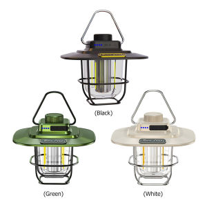 LED Decorative Hanging Lights Type-c Charging Retro Camping Lighting Battery Indicator with Hook Dimmable for Outdoor Equipment