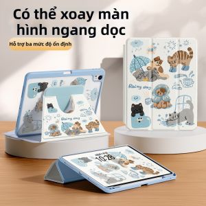 YOUSIDUN | Vỏ Bọc Máy Tính Bảng Trong Suốt Có Thể Gập Và Xoay Với Khe Đựng Bút
