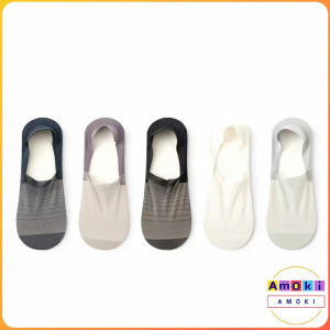 Amoki 1pair Ultra-thin Men Boat Socks Elastic Sock Comfortable Non-slip Invisible