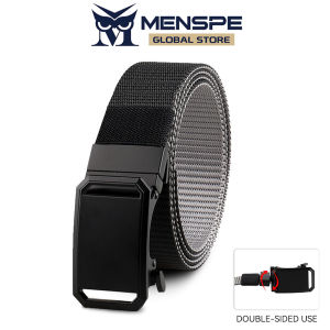 MENSPE เข็มขัดผู้ชายเข็มขัดไนล่อนกลางแจ้งเข็มขัดปรับได้ห่วงรัดหมุนได้ไนลอนเข็มขัดสองด้านสองด้านเข็มขัดผ้าแคนวาสสำหรับกีฬาเยาวชนเข็มขัดกางเกงเข็มขัดไนลอนแบบเรียบง่าย
