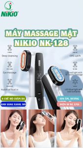 Máy Massage Mặt Mát Xa Trẻ Hóa Da Nâng Cơ Giảm Nhăn Nikio NK-128 - Công Nghệ Điện Di RF Kết Hợp Nhiệt Nóng Lạnh Và Ion Âm Dương