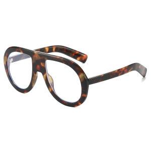 Ins Fashion Aviation Glasses Frame WIth Blue Light Blocking Filter Large Size Eyeglasses Computer Eyewear
