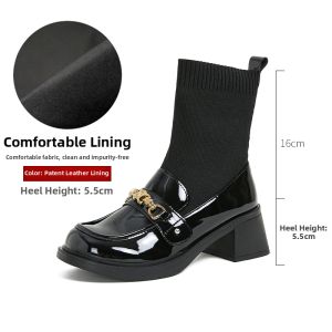MIFEI | Slim High-Heel Thick-Sole Elastic Short Boot