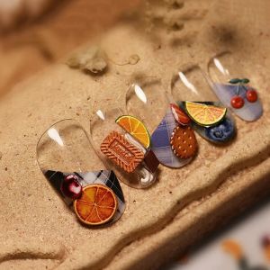 สติกเกอร์ติดเล็บลายนูนรูปไอศกรีมคุกกี้ขนม5D เนื้อนุ่มลายนูนช็อคโกแลต3D อุปกรณ์ตกแต่งเล็บมีกาวสำหรับตกแต่งเล็บขายส่ง