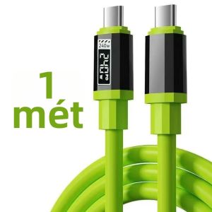 Cáp USB C 240W Có Hiển Thị Công Suất Sạc Nhanh Dành Cho Điện Thoại Huawei 15 16 17 Dây Type C 1-2m Cáp Sạc Nhanh Truyền Dữ Liệu