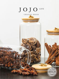 Large Size Glass Storage Jar Lid New Chinese Style Food Grade Sealed Container for Kitchen Storage JOJOS L PD Varied