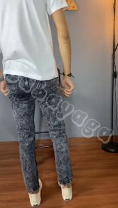 Treegoud Celana Panjang Pria Celana Jeans Hitam Abu Washing