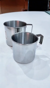 แก้วน้ำสแตนเลส รุ่นหนาพิเศษ แก้วน้ำสแตนเลสมีหูจับ หนา ทนทาน ไม่เป็นสนิม  7ซม.และ 8ซม. จำหน่ายปลีก-ส่ง พร้อมส่งTH