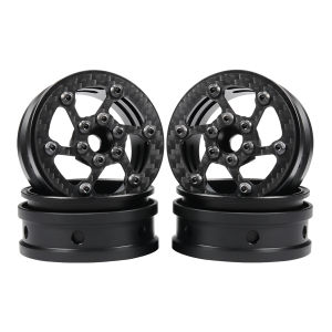 2.2 Carbon Fiber Aluminum Beadlock Wheels Rim for 1/10 RC Rigs Crawler Capra SCX10 PRO Wraith TRX4 Gmade R1 Element Enduro DIY