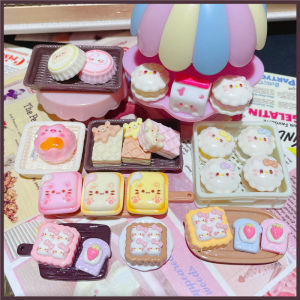 DIY Miniature Model Siamese Cat Bread Honey Pita Pig Milk Box Wafer Food Toy Decoration เรียนรู้เกี่ยวกับวัฒนธรรมอเมริกัน