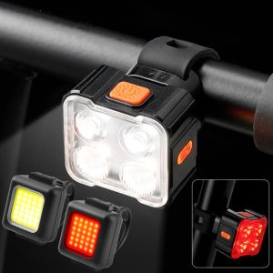 Bike Headlight Cycling Taillight LED MTB Bike Headlight Cycling Tail Lamp Waterproof Type-C USB Rechargeable Bicycle Lantern