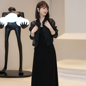 Áo Khoác Ngắn Mùa Hè Bằng Lụa Băng Nhẹ Áo Sơ Mi Chống Nắng Cho Nữ Thời Trang Cổ Tròn Tay Dài Thiết Kế Nút Cài Cổ Điển