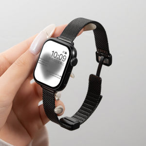 สายนาฬิกา Apple Watch S10 Milanese Metal Ultra Thin สำหรับผู้ชายและผู้หญิง สายรัดยางน้ำหนักเบาแบบแม่เหล็กสำหรับฤดูร้อน