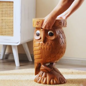 นกฮูกไม้เนื้อแข็งเปลี่ยนรองเท้าสตูลความกว้าง 28 ความสูง 51 ซม. สำหรับร้านกาแฟและที่บ้าน