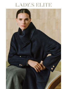 LadyS Elite | Oil Painting Style Morandi Wool Double-sided Short Coat