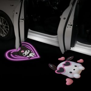 Sanrio Hello Kitty My Melody Kuromi Cinnamoroll Kawaii Car Projector Light Cartoon Laser Wireless Induction Car Decoration