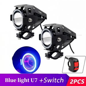 Waterproof Motorcycle LED Headlight 3000LMW U7 Motorbike LED Driving Fog Spot Light with Switch For Suzuki DRZ400 DRZ400E
