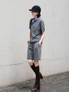 BOGUDU | Youthful Summer High Quality Leisure Grey Outfit 2 Piece Set