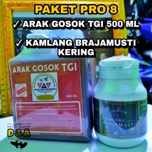 Paket Pro 8 Arak Gosok Tgi 500 ml + Kamlang Kering Brajamusti Untuk Semua Jenis Ayam Petarung