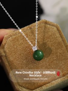 Imperial Style Jade Pendant Silver Necklace