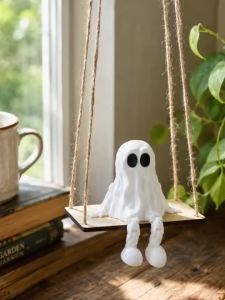 Cute Swing Ghost Hanging Decor Halloween Ghost Ornament Window Wall Hangings Spooky Gothic Home Party Festival Decoration Gift