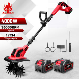 ONEVAN Electric Tiller Cultivator 36000RPM Cordless Electric Scarifier Lithium Battery Tiller Cultivator Garden Tool For Makita 18V Battery