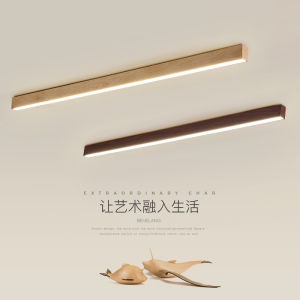 Modern Minimalist Nordic Wood Style Corridor Lighting Ceiling Light Entrance Hallway Lamp Long Rectangle Balcony Fixture