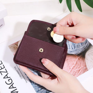 Smart King New Genuine Cow Leather Short Wallet For Women Ladies Mini Zipper Coin Bag