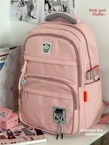 Retro Large Capacity Backpack Womens Travel Computer Bag Casual Double Shoulder Bag for Junior And High School Students Trendy