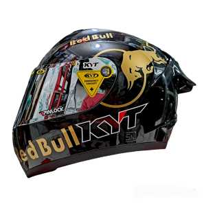 paket ganteng KYT R10 black metalic flat visor iridium