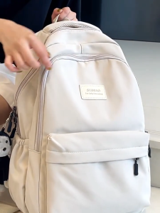 Korean Style Solid Color Backpack Women INS style Multi-pocket College Book Bag Casual Laptop Backpacks Men Schoolbag For Teenage Travel Backpack For Girls