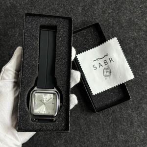 SABR Arabic Numeral Watch Men Alloy Case Watch 3ATM Waterproof Quartz Watch Silicone Band Magnetic Buckle