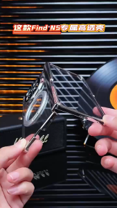 【🔥SG SELLER🔥】RICHMENT Electroplated Transparent Folding Hinge Case For OPPO Find N5 Magnetic Rotating Bracket with Tempered Film Shockproof Hard Cover