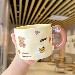 Mug Girl Coffee Ceramic Cup Office Household Cups Cute Bear Oatmeal Breakfast Cup Summer Drinking Water