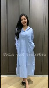 Maxi Stripe Hoodie 1024 Bahan katun salur Ld 100cm P 120cm