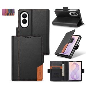 Generic case Compatible with for Samsung Z Fold 8 Ultra /8/7/6 (Color : Black) Luxury Magnetic Wallet Flip Case Cover