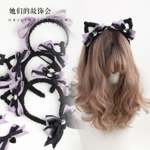 Clow M Black Purple Lolita Hairband Decoration Original Design Handmade Bow Hair Clip Lolita Hair Accessories