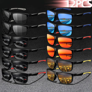 12 Chiếc Vintage Vuông Kính Mát UV400 Bảo Vệ Nam Nữ Thời Trang Cao Cấp Thương Hiệu Thiết Kế Kính Mắt Câu Cá Và Lái Xe