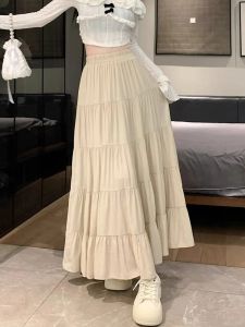 Váy Midi Chữ a Cạp Cao Phong Cách Pháp Ngọt Ngào Mùa Hè Cho Nữ Cỡ Lớn Che Đùi Béo 300 Pound Váy Midi Chữ a Dài