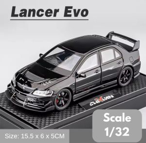 🇲🇾LJS1 Mitsubishi EVO 9 Lancer Evolution IX 1:32 Alloy Diecast Collections Scale Model Car Pull Back Light Sound cake decorations toys