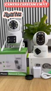 Camera CARECAM 2 Mắt Ngoài trời 5.0MP Hoặc 2 Mắt Trong Nhà 5.0MP Xoay 360đ Chống nước Ban đêm có màu Chạy app: Carecampro