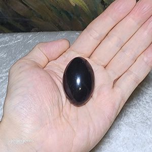 4.2cm Narmada Black Shiva Lingam handheld [Natural Crystal]