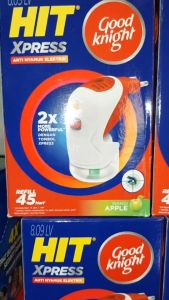 Hit Expert/Xpress Set Good Knight Anti Nyamuk Elektrik Plus Refill Apple Fresh 45 Hari/HIT Non Stop Refill Isi Ulang (Refill) Obat Nyamuk Elektrik- Bunuh Nyamuk Penyebab Demam Berdarah (DBD)/HIT Xpress Goodknight Refill Apple-35ml- Obat Nyamuk