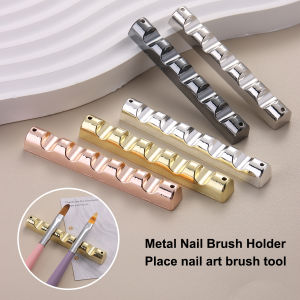 Metal nail art brush holder gold and silver 5-slot nail art brush holder display rack a tool for storing nail brushes and pens
