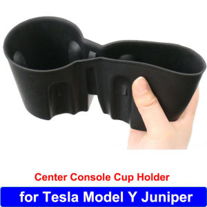 For Tesla Model Y L 2026 Water Cup Holder Insert Model Y Standard Juniper Central Console Organizer YL TPE Bottle Storage Box