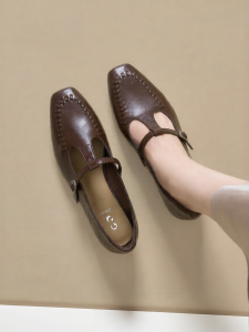 Josiny | Comfortable Mary Jane Shoes Heels French Style Square Toe