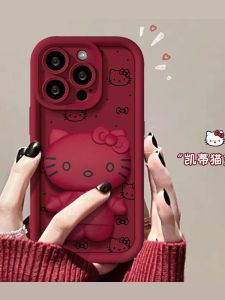Cute Cat Mirror Stand Phone Case for OPPO Reno A96 A72 A58: Red Anti-Fall Protective Cover & Silicone Material